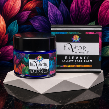 ELEVATE whipped tallow moisturizer for dry skin with product box