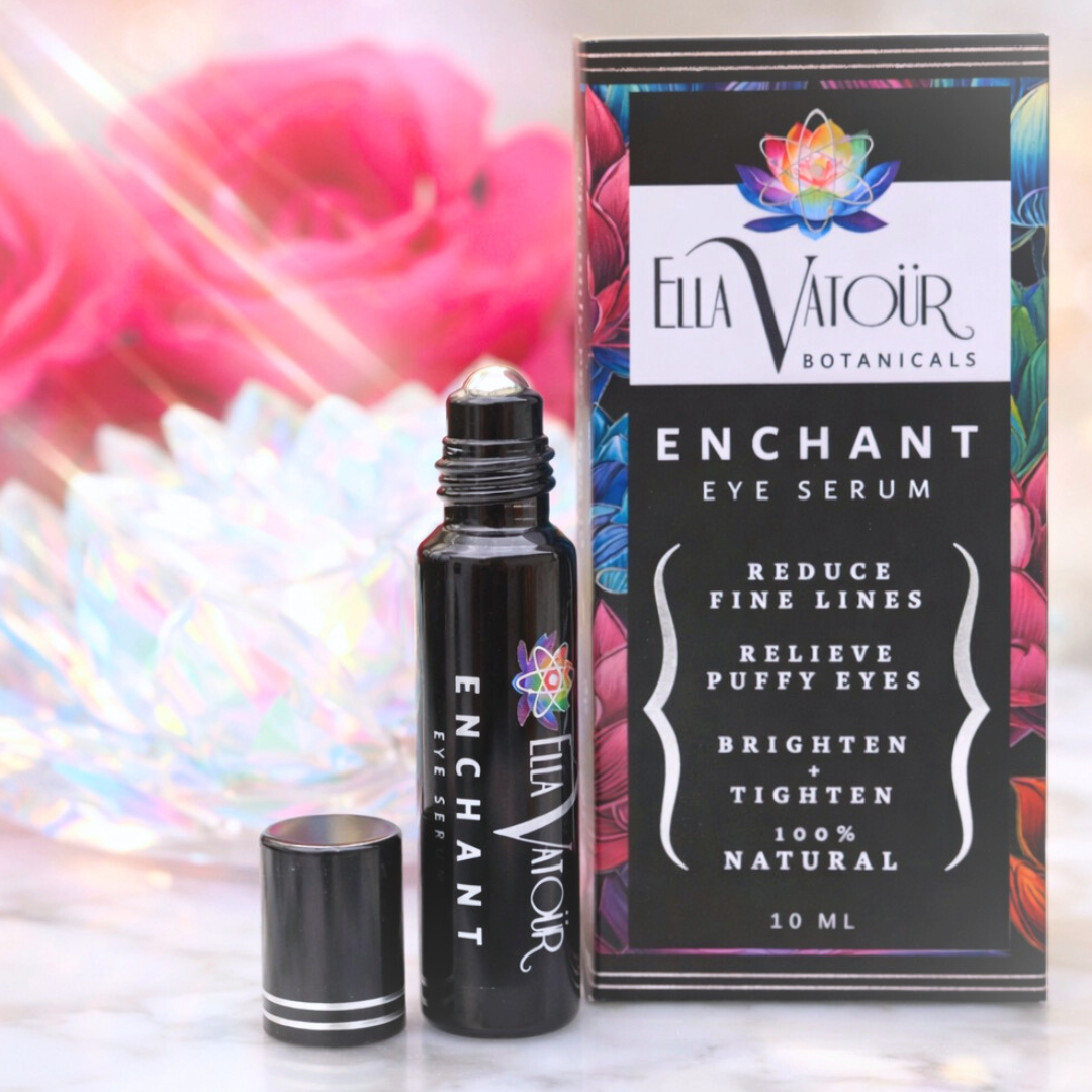 Enchant Eye Serum by Ella Vatoür, a natural bakuchiol and caffeine eye treatment for brightening and depuffing.