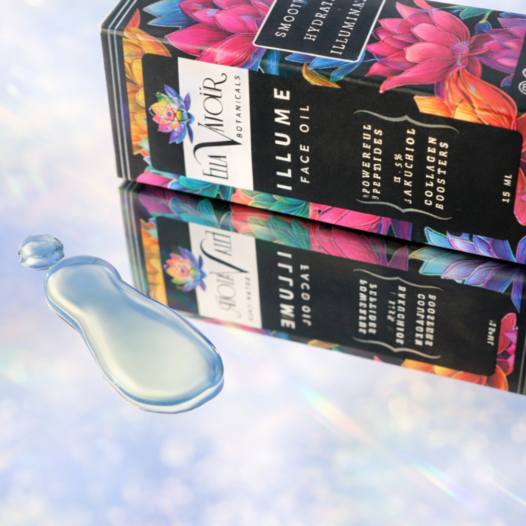 ILLUME Skin Serum by Ella Vatoür, a bakuchiol-powered face oil for smoothing fine lines and enhancing skin brilliance.